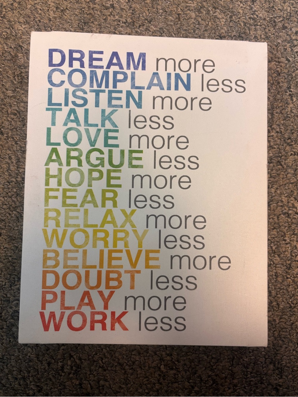 Source Unknown Rainbow Motivational Typography Wall Art - Multicolor